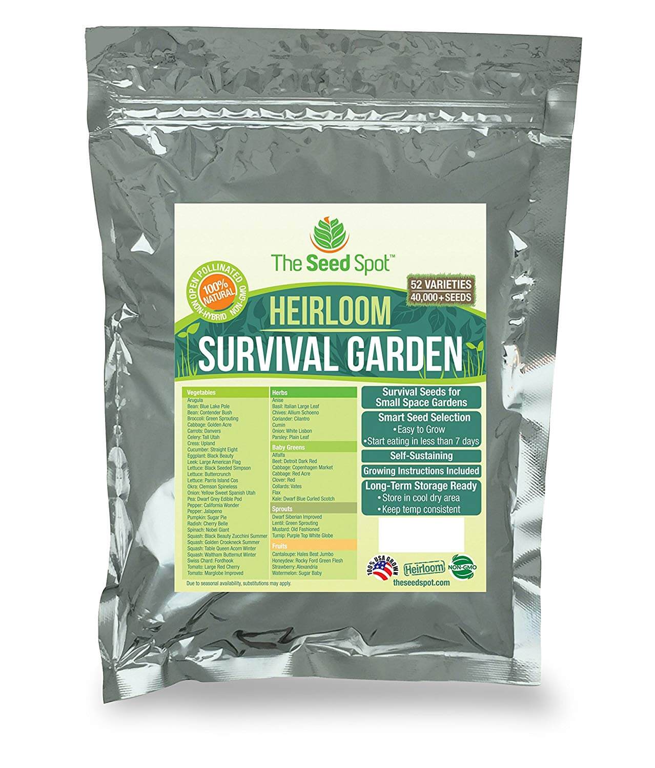 All Seeds are Heirloom Set of 30 Pack Vegetable Seeds 30 Varieties 100% Non-GMO Create a Deluxe Garden by Black Duck Brand 30 Different Varieties 